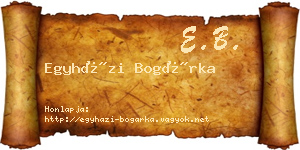 Egyházi Bogárka névjegykártya